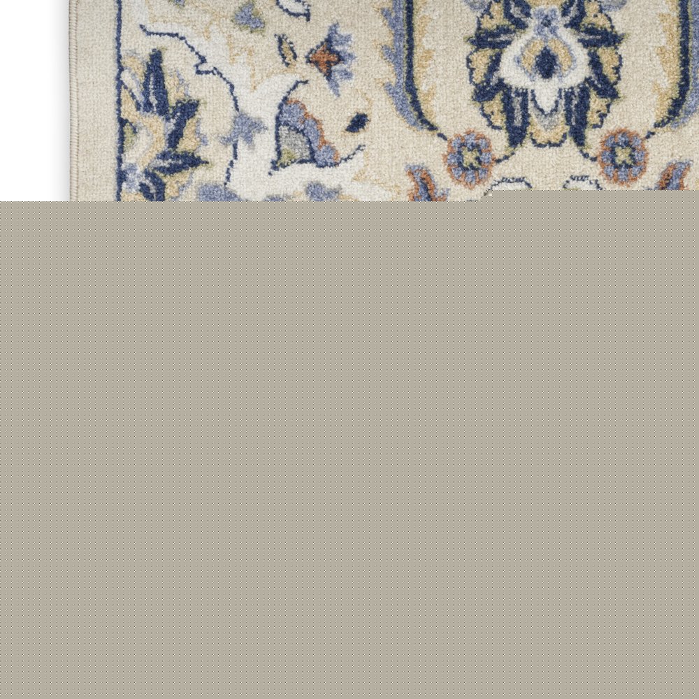 7' X 10' Green and Ivory Floral Power Loom Area Rug