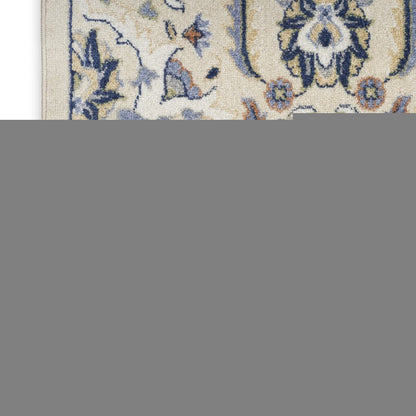 7' X 10' Green and Ivory Floral Power Loom Area Rug