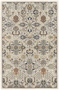 4' X 6' Green and Ivory Floral Power Loom Area Rug