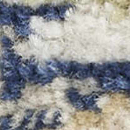 8' X 10' Green and Ivory Floral Power Loom Area Rug