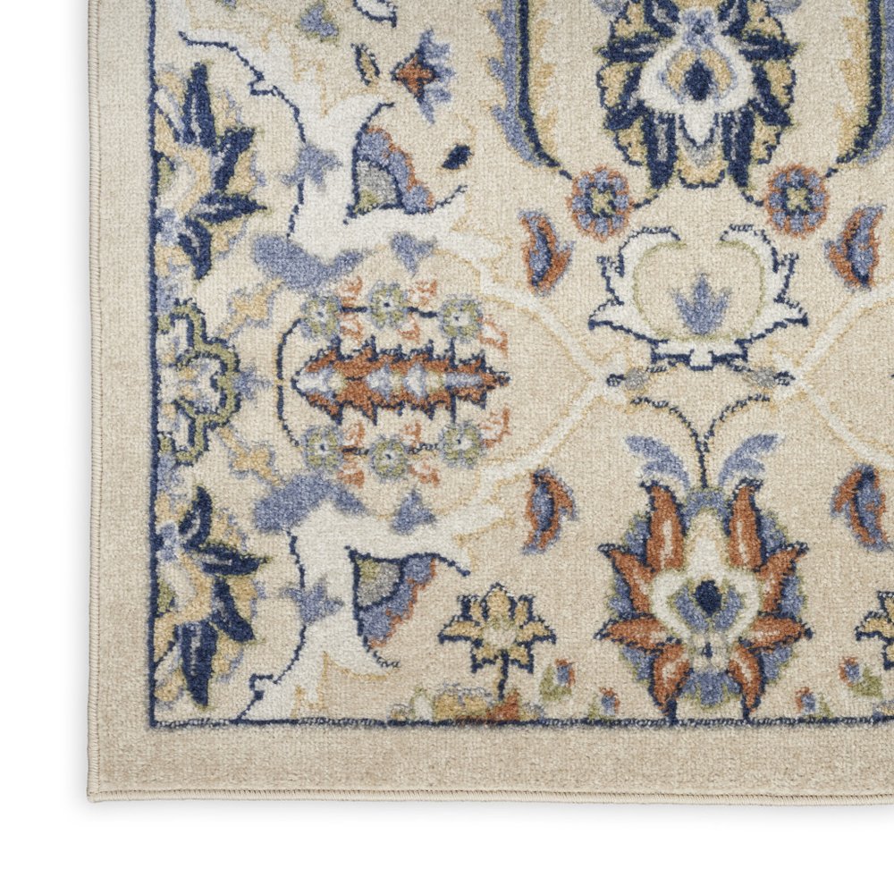 9' X 12' Green and Ivory Floral Power Loom Area Rug