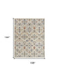 9' X 12' Green and Ivory Floral Power Loom Area Rug