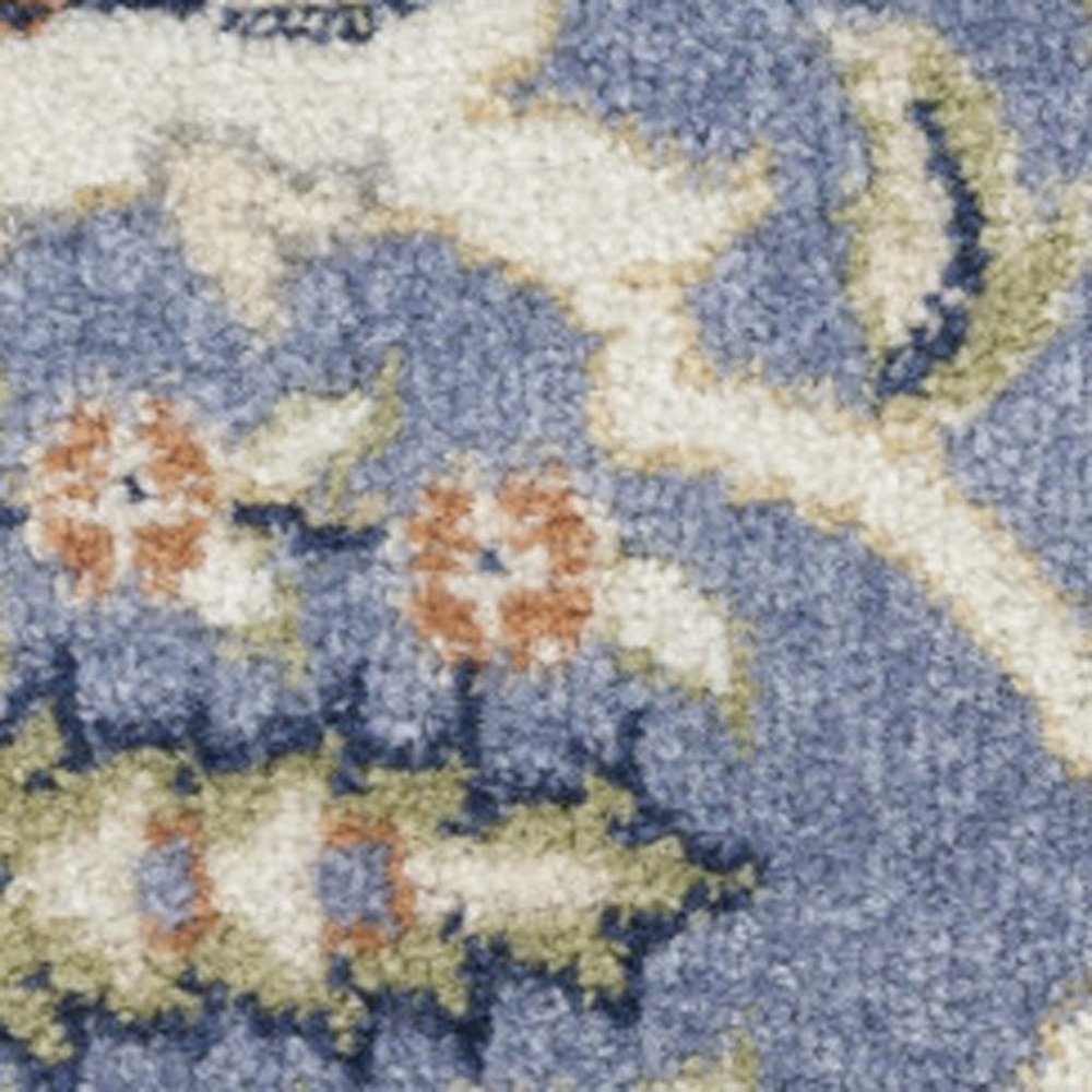 8' X 10' Green and Ivory Floral Power Loom Area Rug