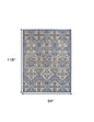 8' X 10' Green and Ivory Floral Power Loom Area Rug