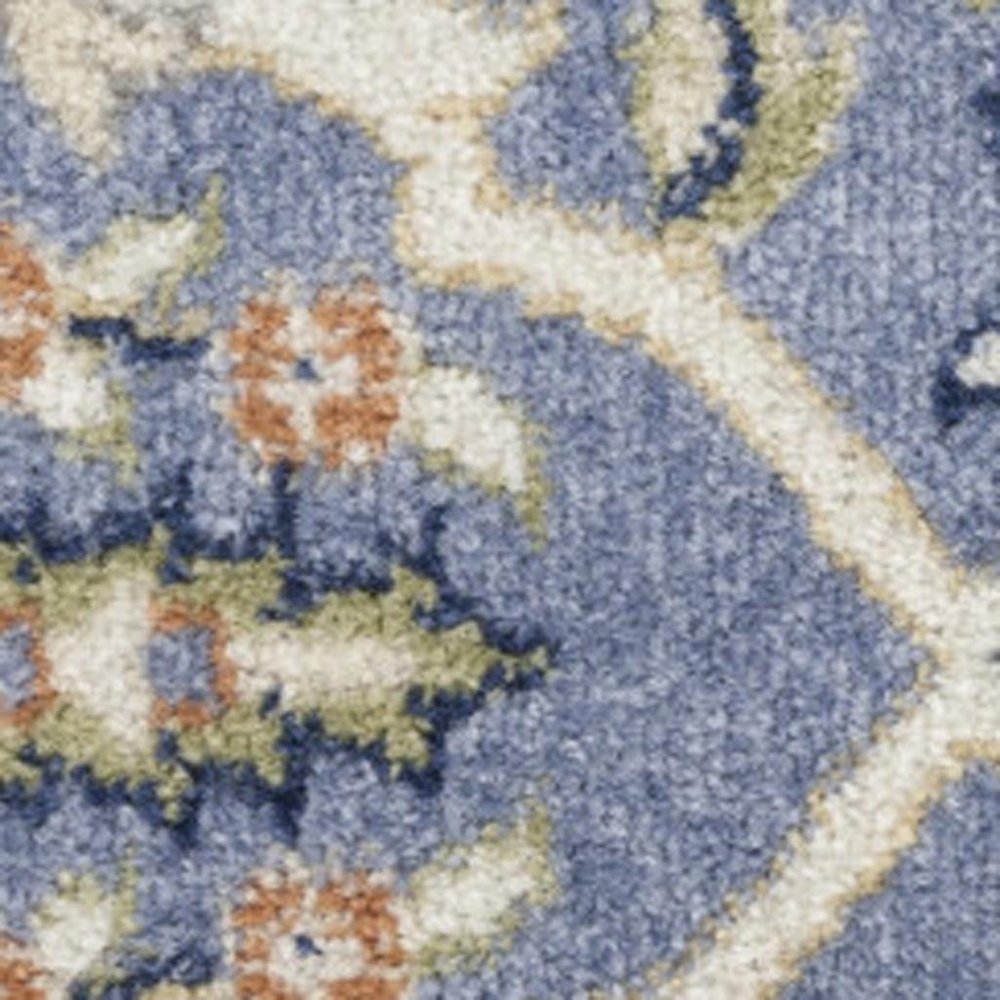 9' X 12' Green and Ivory Floral Power Loom Area Rug
