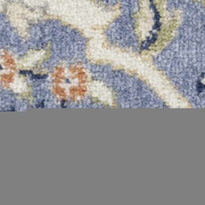 7' X 10' Green and Ivory Floral Power Loom Area Rug