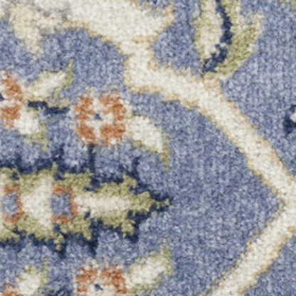 7' X 10' Green and Ivory Floral Power Loom Area Rug