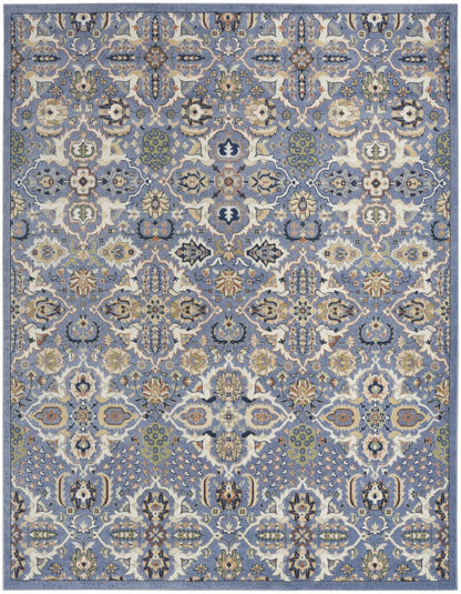 7' X 10' Green and Ivory Floral Power Loom Area Rug
