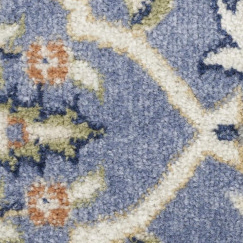 5' X 7' Green and Ivory Floral Power Loom Area Rug