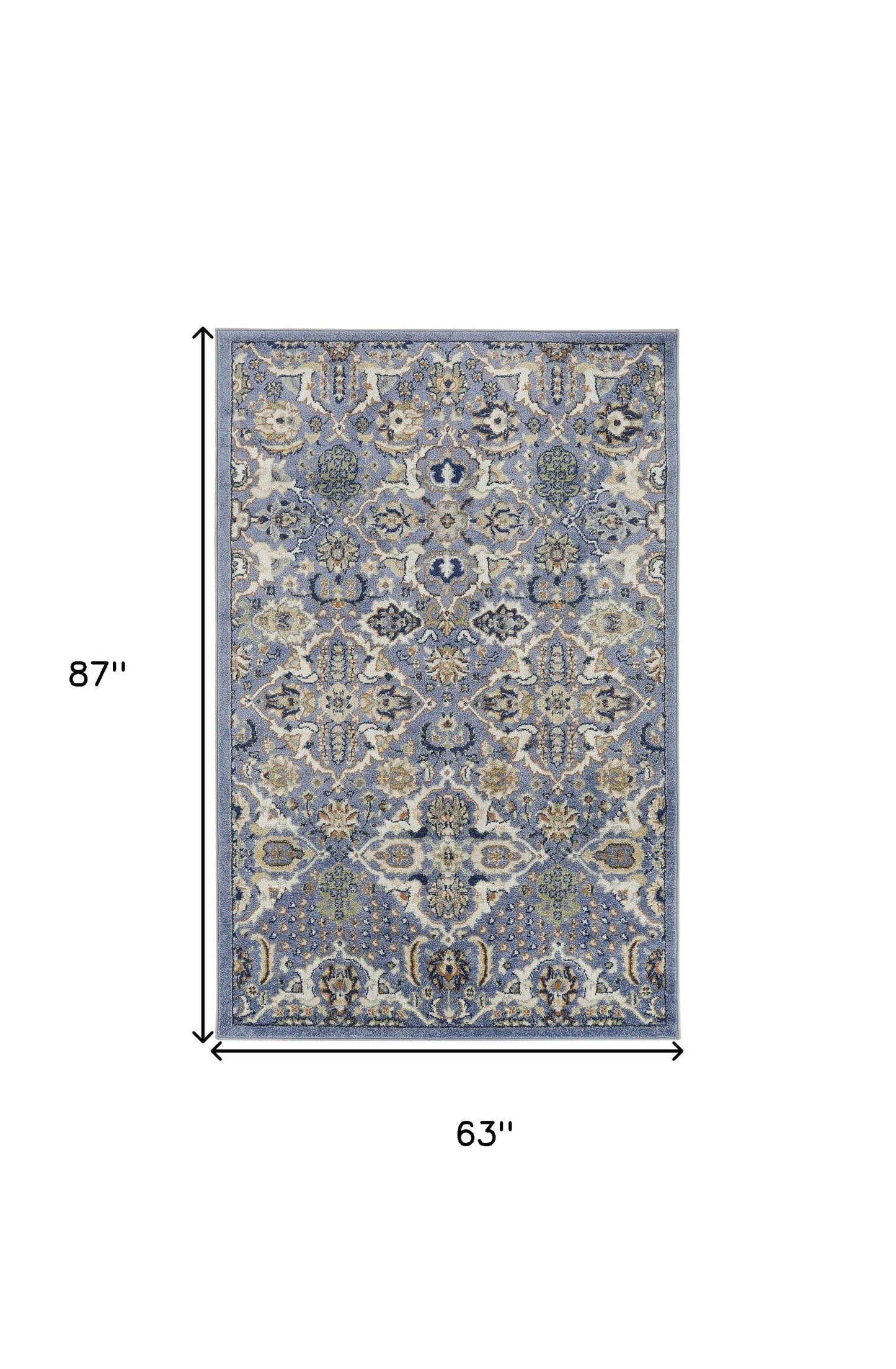 5' X 7' Green and Ivory Floral Power Loom Area Rug