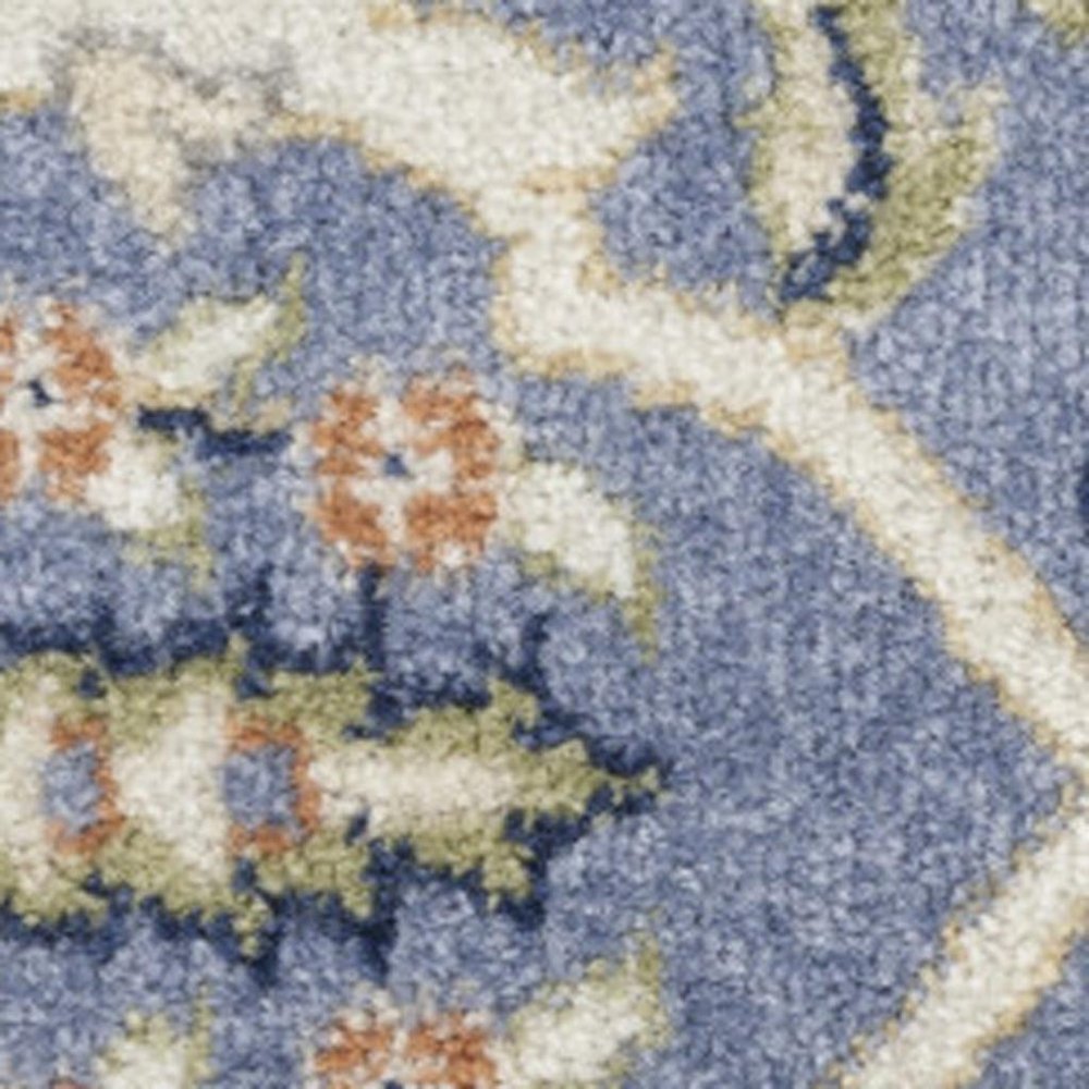 4' X 6' Green and Ivory Floral Power Loom Area Rug