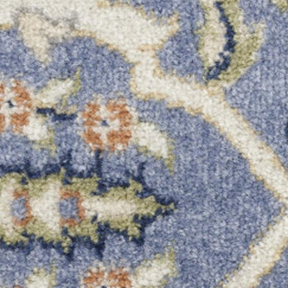 4' X 6' Green and Ivory Floral Power Loom Area Rug