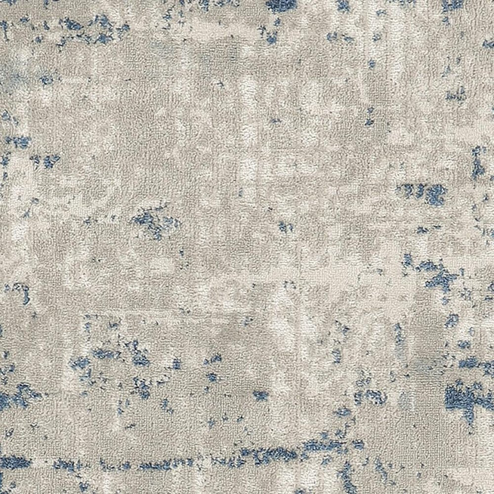 3' X 5' Blue and Gray Abstract Power Loom Area Rug