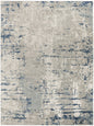 7' X 10' Blue and Gray Abstract Power Loom Area Rug