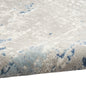 8' Blue and Gray Abstract Power Loom Runner Rug