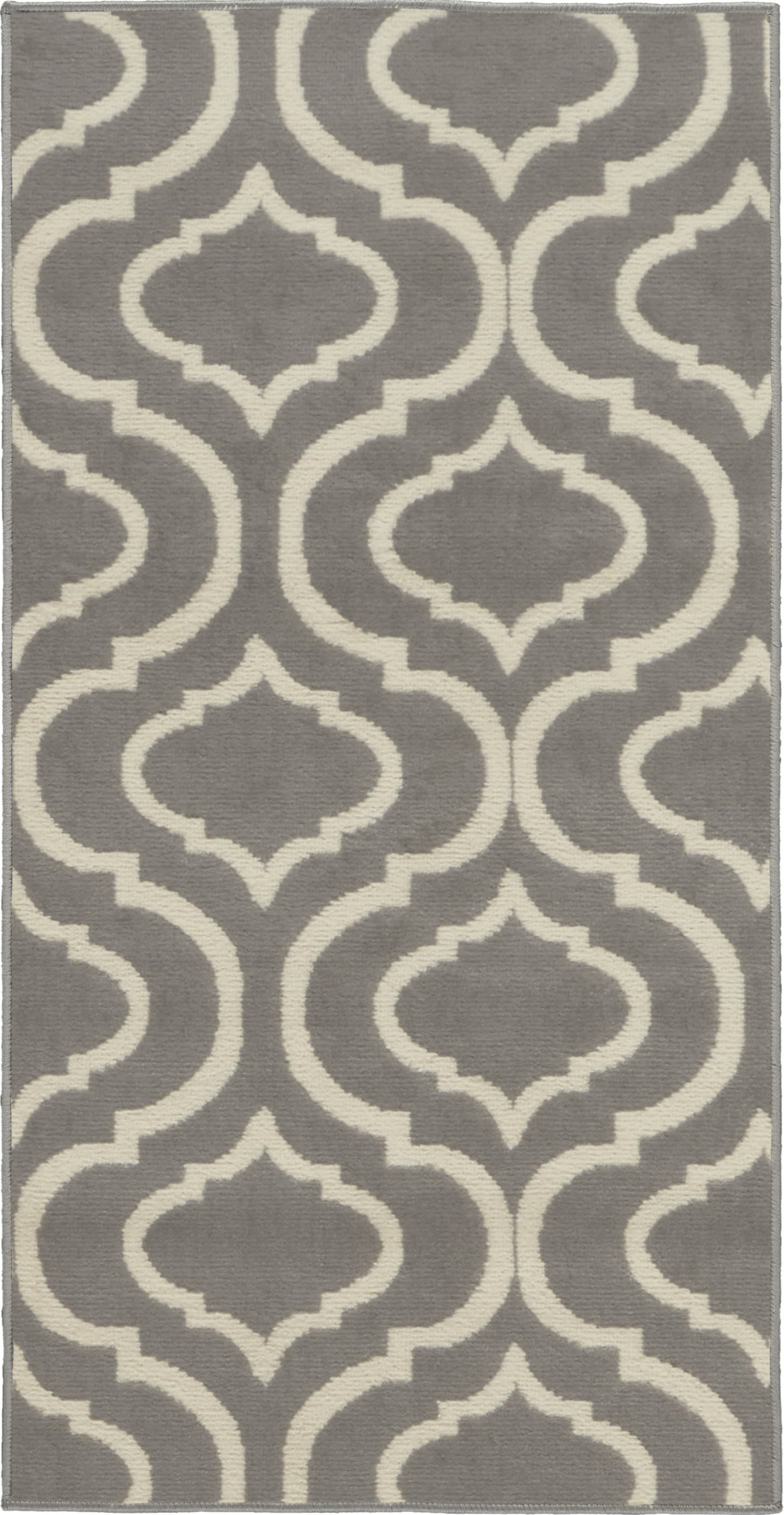 2' X 4' Gray Moroccan Power Loom Area Rug