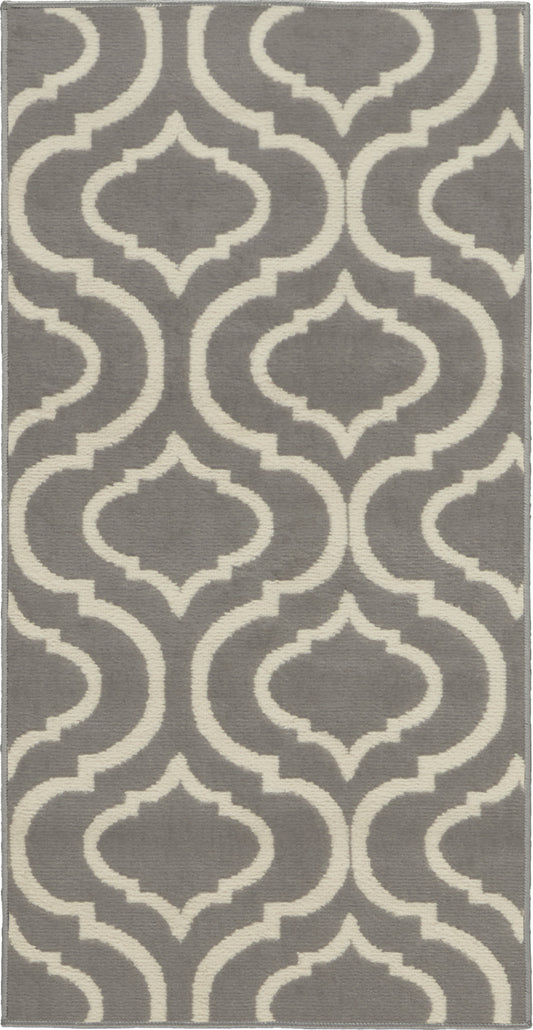 2' X 4' Gray Moroccan Power Loom Area Rug