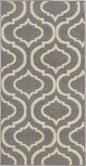 2' X 4' Gray Moroccan Power Loom Area Rug