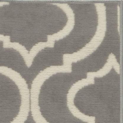 2' X 4' Gray Moroccan Power Loom Area Rug