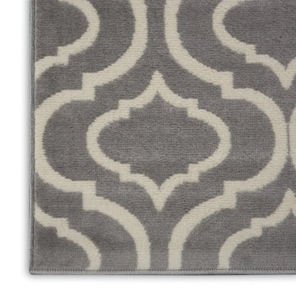 2' X 4' Gray Moroccan Power Loom Area Rug
