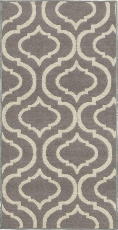 2' X 4' Gray Moroccan Power Loom Area Rug