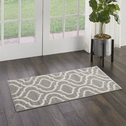 2' X 4' Gray Moroccan Power Loom Area Rug