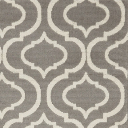 4' X 6' Gray Moroccan Power Loom Area Rug