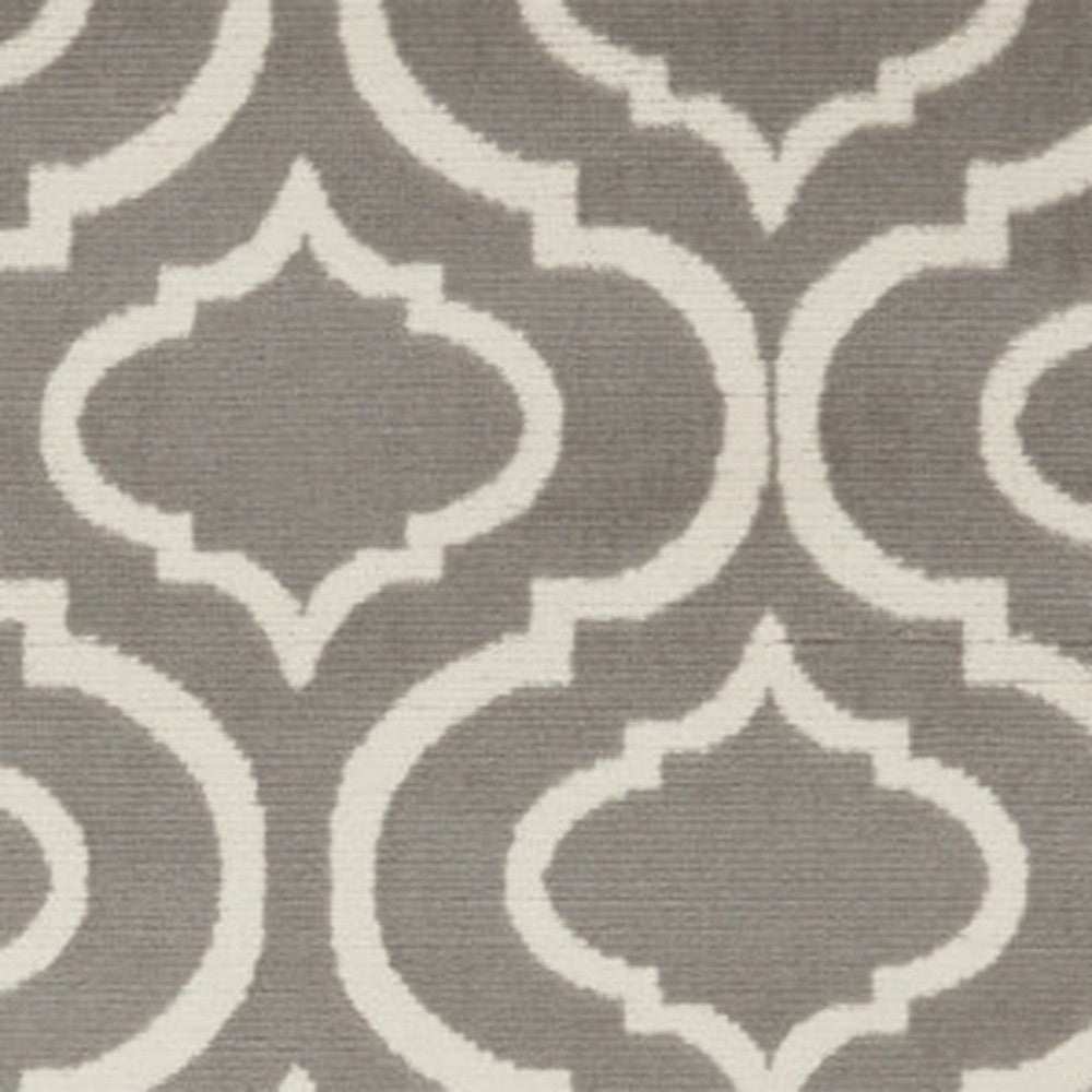 4' X 6' Gray Moroccan Power Loom Area Rug