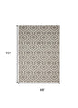 4' X 6' Gray Moroccan Power Loom Area Rug
