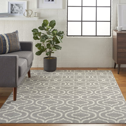 6' X 9' Gray Moroccan Power Loom Area Rug