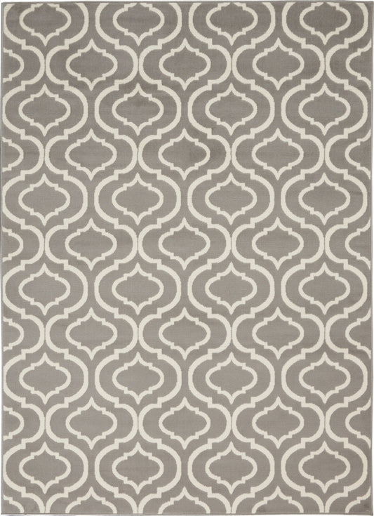 5' X 7' Gray Moroccan Power Loom Area Rug