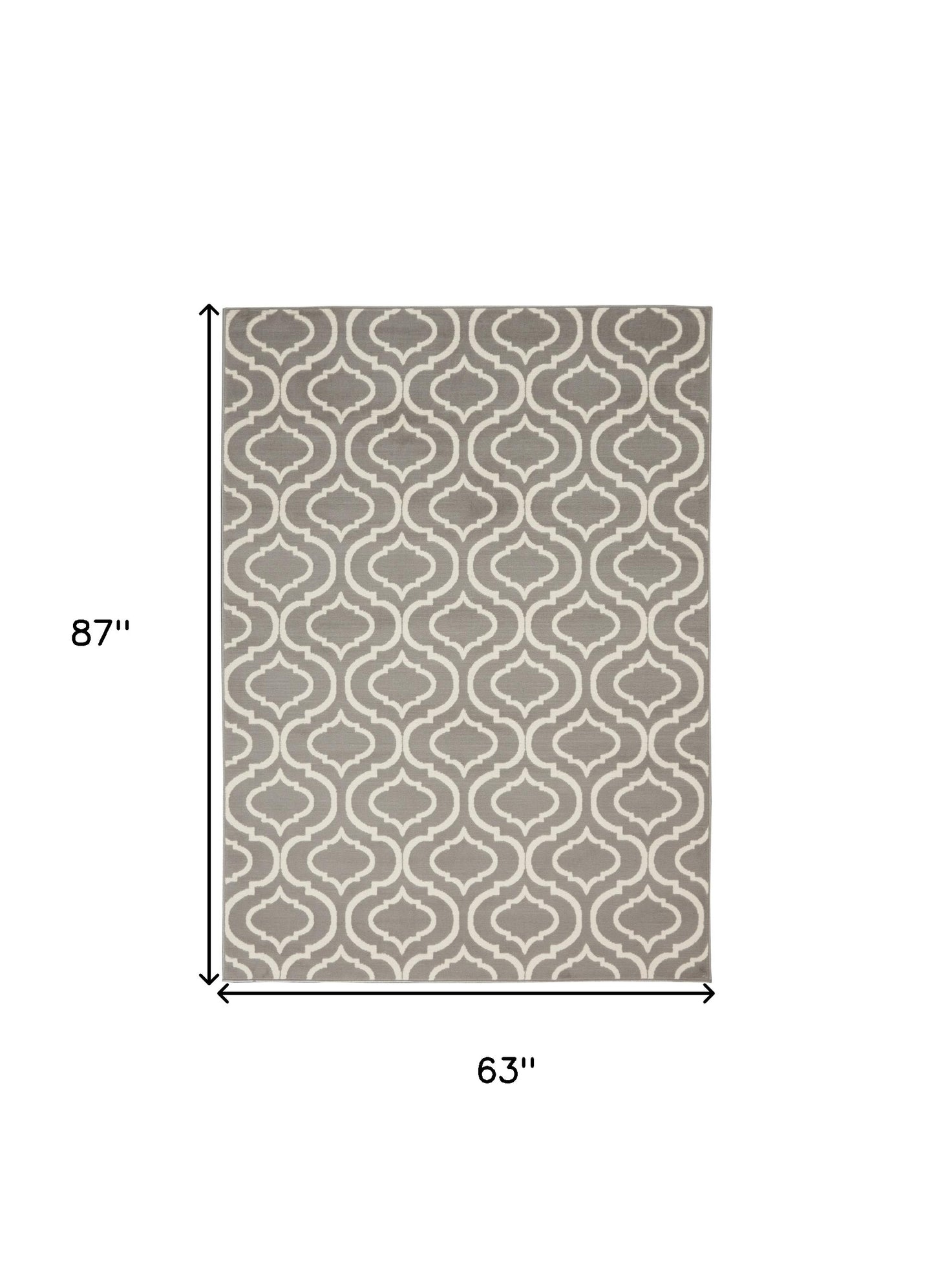 5' X 7' Gray Moroccan Power Loom Area Rug