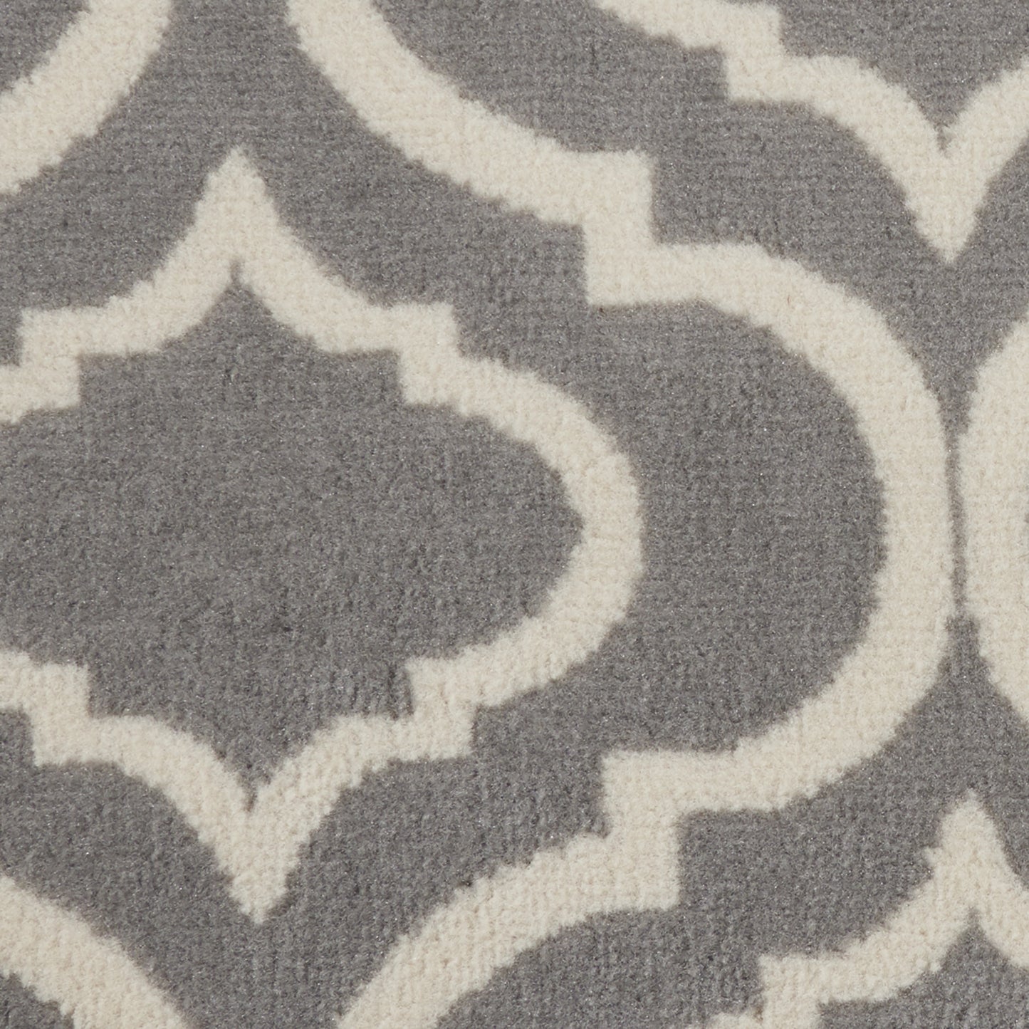 5' Gray Round Moroccan Power Loom Area Rug