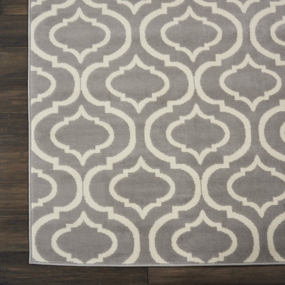 8' X 10' Gray Moroccan Power Loom Area Rug