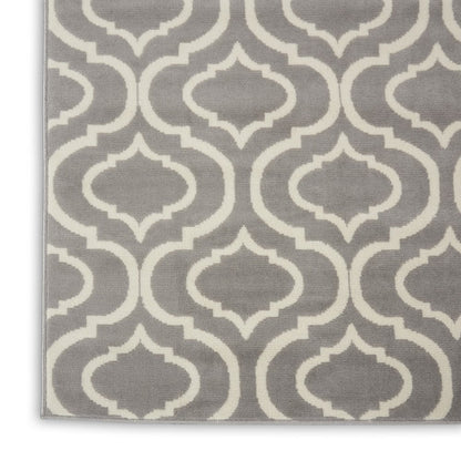8' X 10' Gray Moroccan Power Loom Area Rug