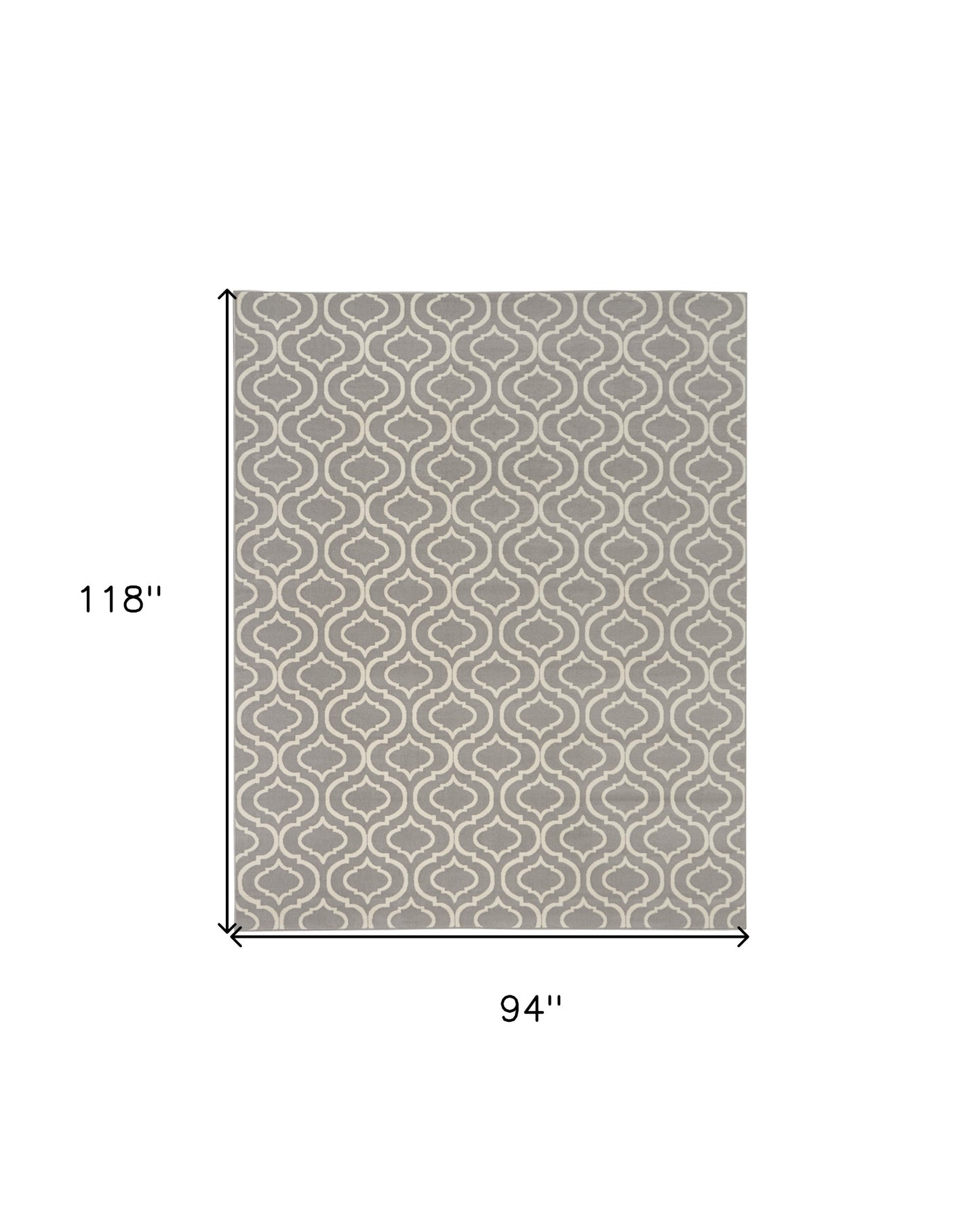 8' X 10' Gray Moroccan Power Loom Area Rug