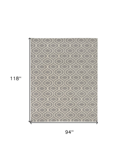 8' X 10' Gray Moroccan Power Loom Area Rug