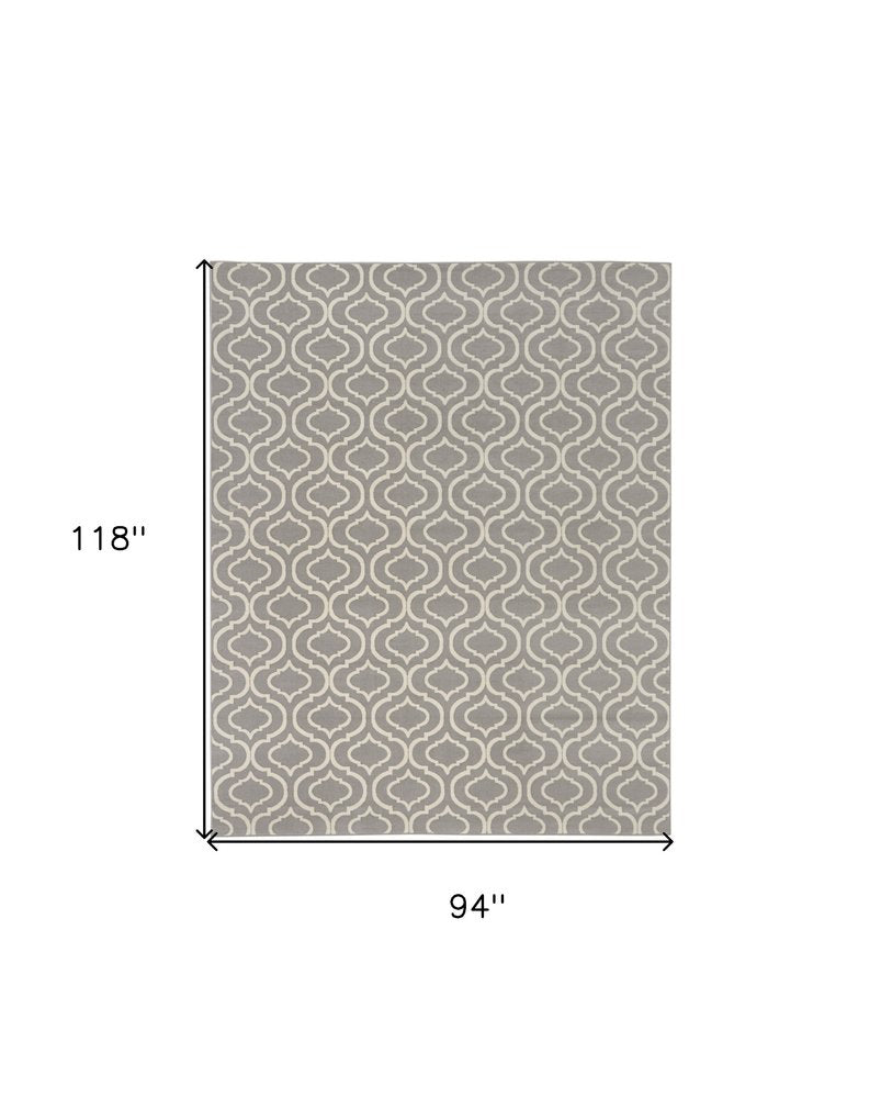 8' X 10' Gray Moroccan Power Loom Area Rug