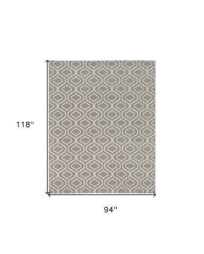 8' X 10' Gray Moroccan Power Loom Area Rug