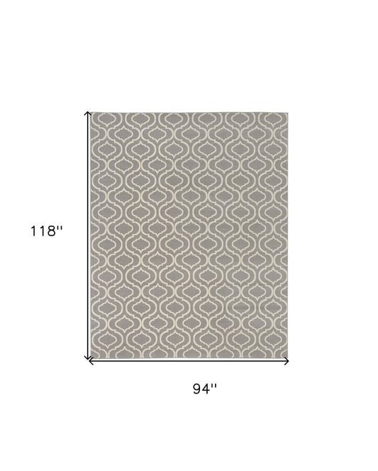8' X 10' Gray Moroccan Power Loom Area Rug