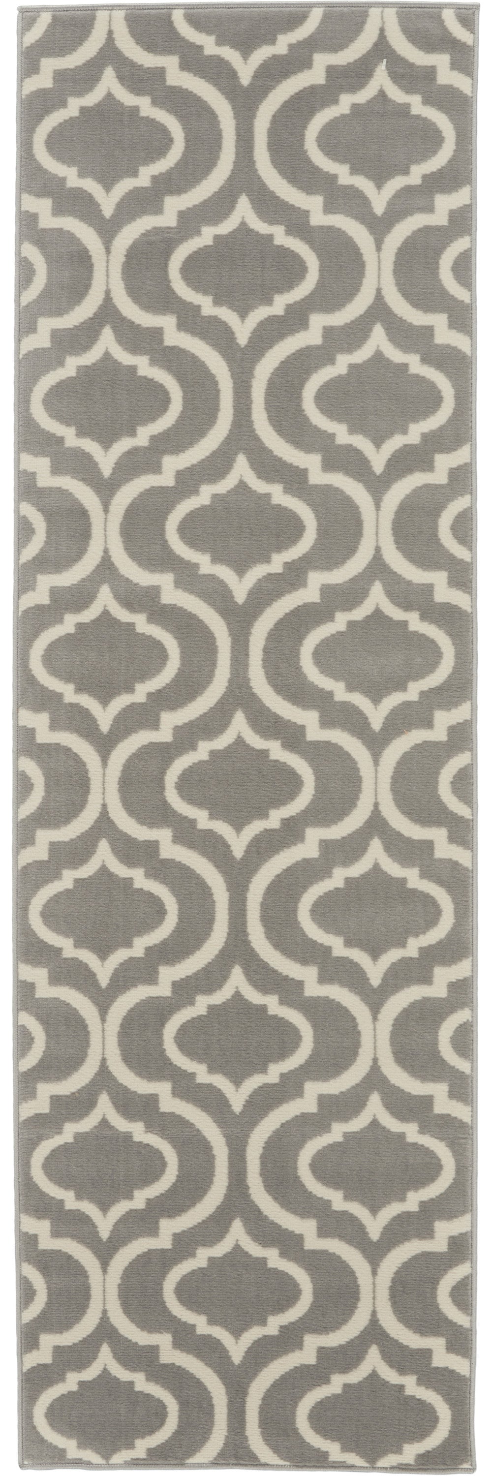 7' Gray Moroccan Power Loom Runner Rug