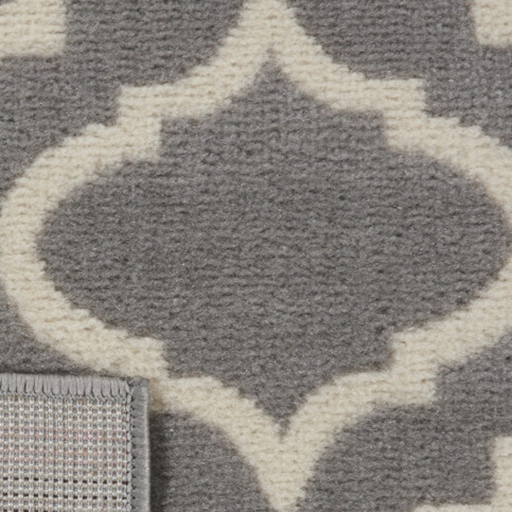 7' Gray Moroccan Power Loom Runner Rug