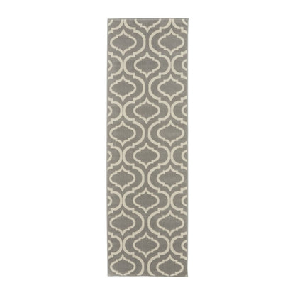 7' Gray Moroccan Power Loom Runner Rug