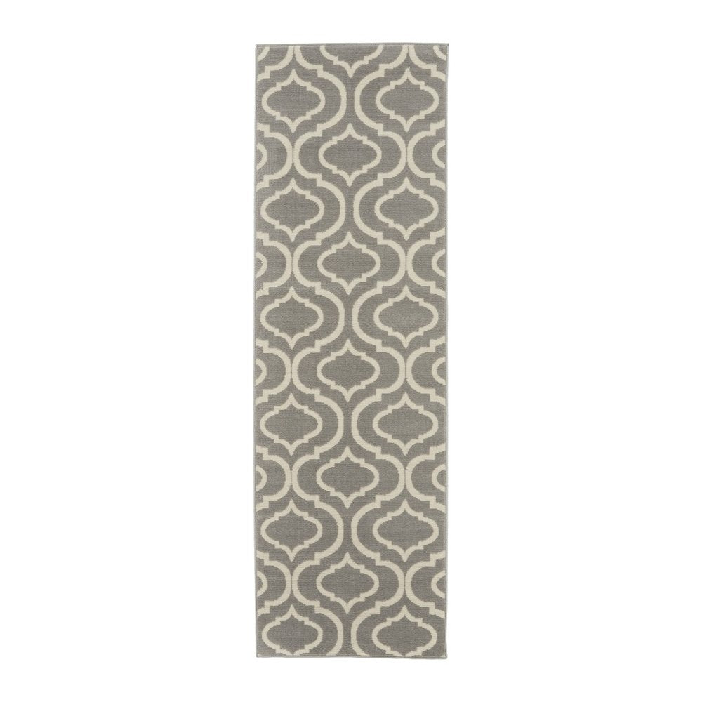 7' Gray Moroccan Power Loom Runner Rug