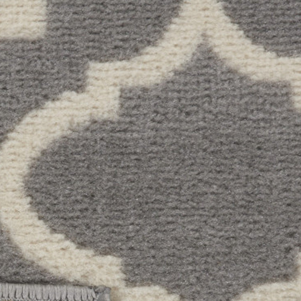 7' Gray Moroccan Power Loom Runner Rug