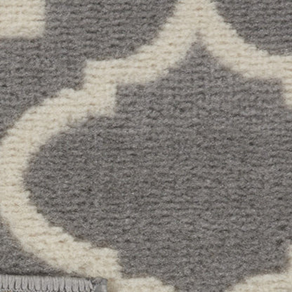 7' Gray Moroccan Power Loom Runner Rug