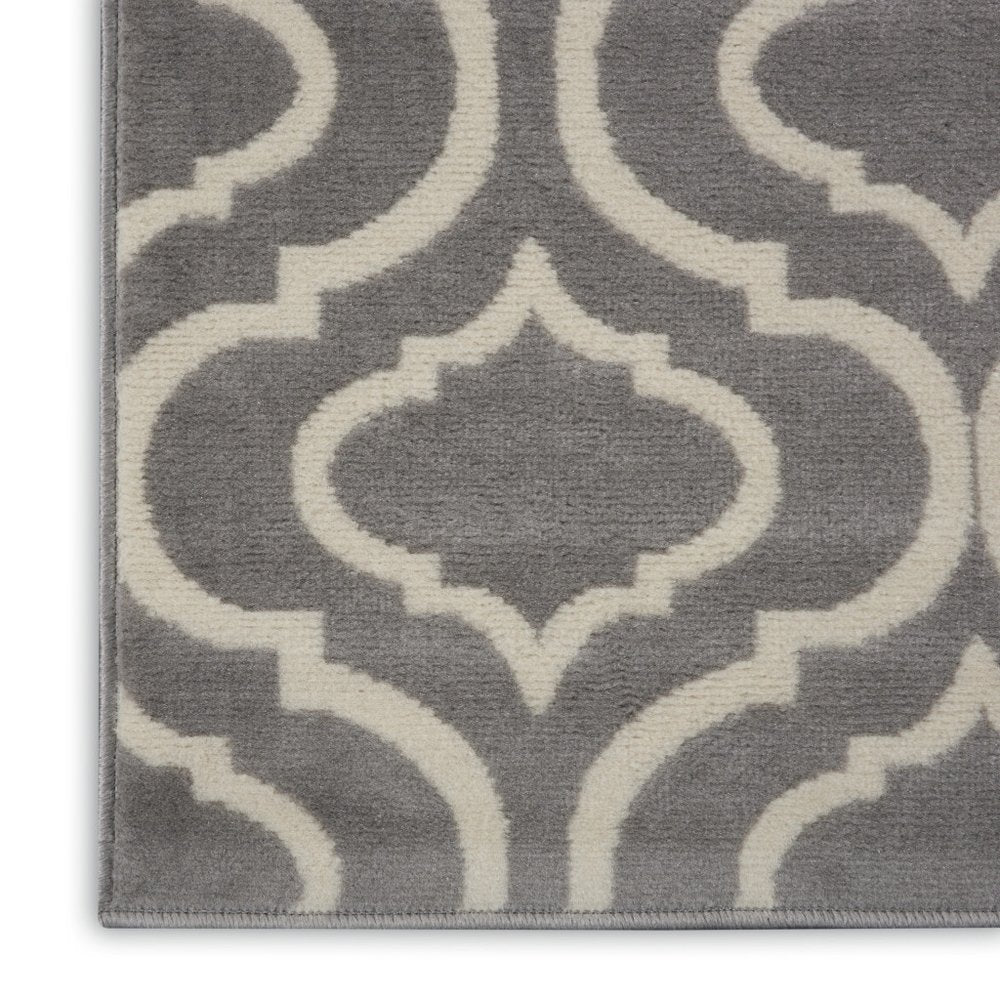 7' Gray Moroccan Power Loom Runner Rug