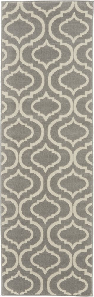 7' Gray Moroccan Power Loom Runner Rug
