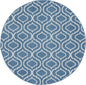 5' Gray Round Moroccan Power Loom Area Rug