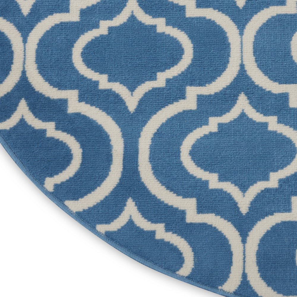 5' Gray Round Moroccan Power Loom Area Rug